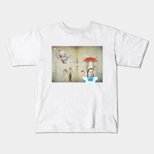 Alice In Wonderland Retro Vintage Surreal Collage Kids T-Shirt